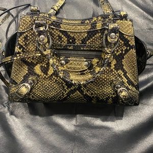 Balenciaga Snakeskin Mini City Bag